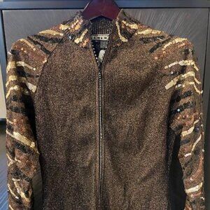 Berek Safari Stars women’s Size XL Copper with sequin arms and jewel zipper